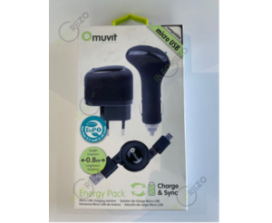 Pack charge 220 + AC micro USB rallonge Muvit