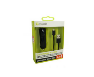 Chargeur AC 2 usb + cable micro usb noir Muvit