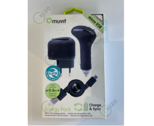 [AR00113] Pack charge 220 + AC micro USB rallonge Muvit
